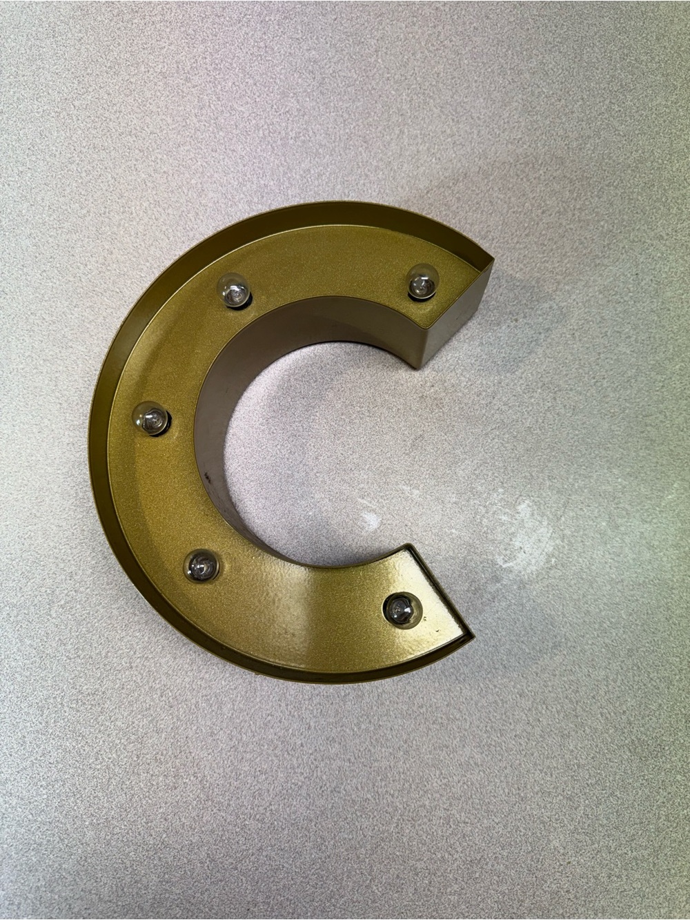 Gold Letter "C" Decorative Wall Accent with Lights